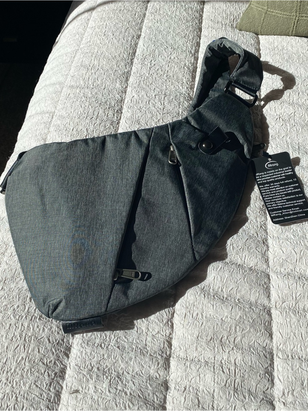 Gray Crossbody Sling Bag - Minimal Urban Carry